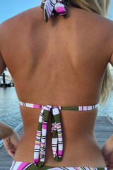 Blush Stripe Halter Triangle Top